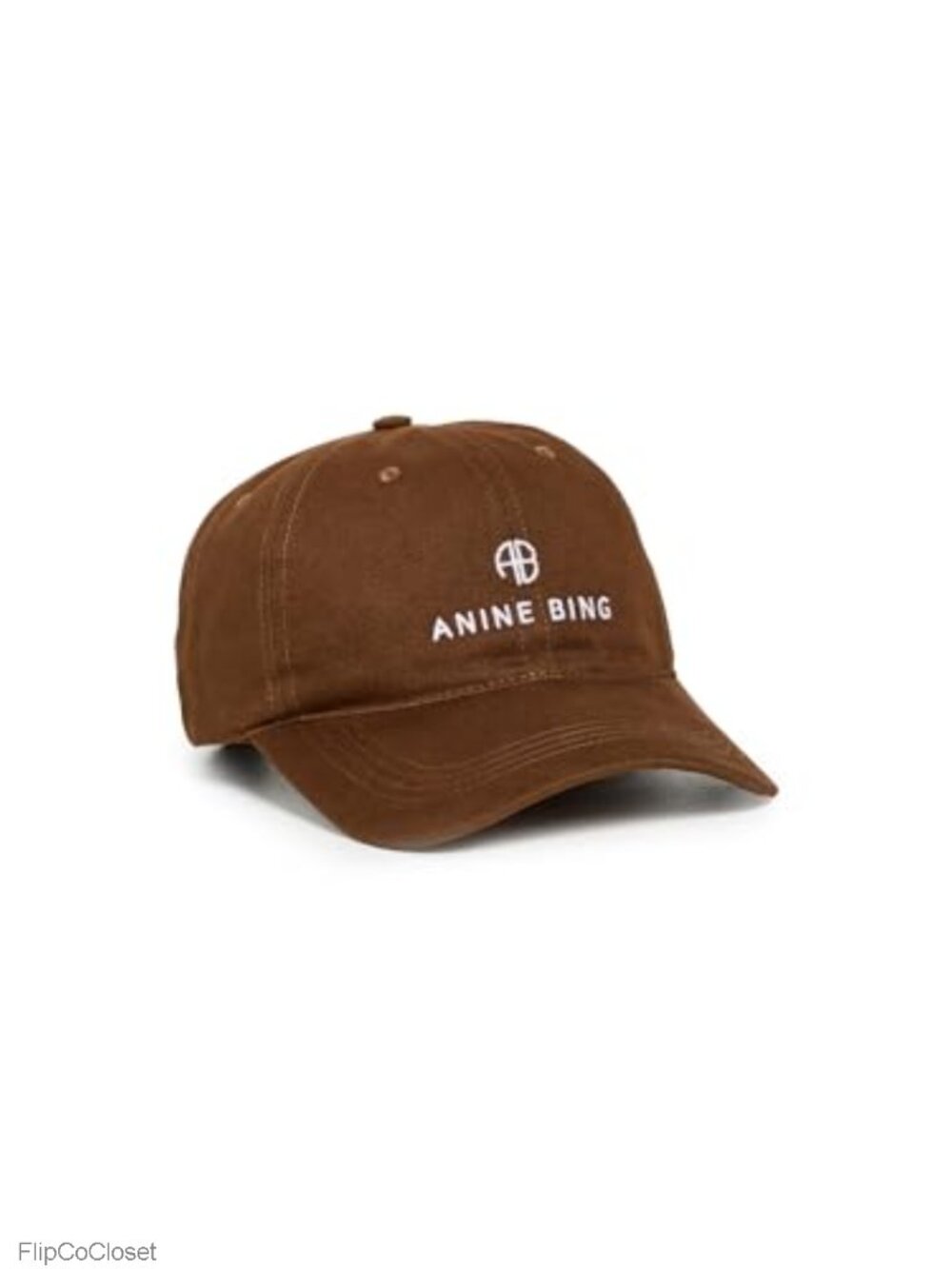 ANINE BING Women's Jeremy Baseball Cap, Brown, Cotton, Embroidered Letter